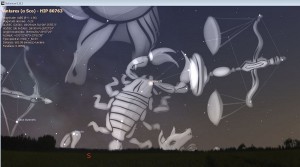 Antarès dans la constellation du Scorpion