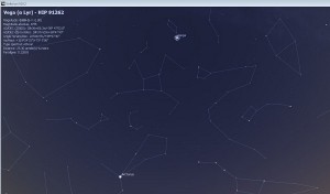 Localisation de Véga dans la constellation de la Lyre